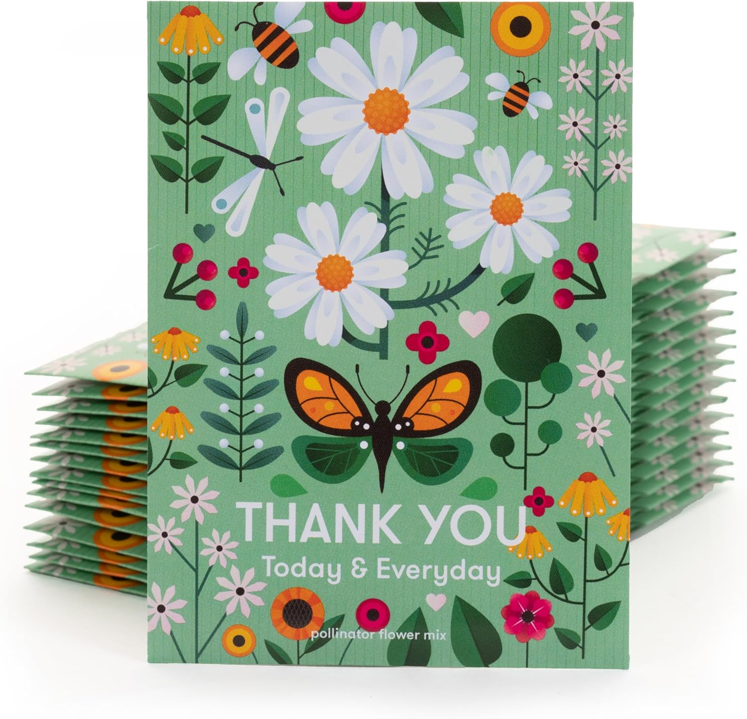 Bentley Seed Co. Thank You Packet - Pollinator Flower Mix - 25 Seed Packets - Perfect Eco-Friendly Thank You Gift - Non GMO Seeds